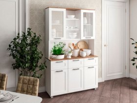 Буфет Катерини (дуб бельмунд/белое дерево) в Алдане - aldan.mebel-nsk.ru | фото
