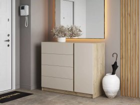 Комод Бостон  КМ-001 (дуб крафт серый/кашемир) в Алдане - aldan.mebel-nsk.ru | фото