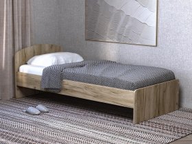 Кровать односпальная 80 с низкой спинкой (дуб крафт серый) в Алдане - aldan.mebel-nsk.ru | фото