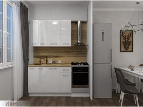 Кухонный гарнитур МДФ Выгодно и точка 1,5 м (белый глянец) в Алдане - aldan.mebel-nsk.ru | фото