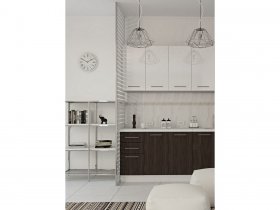 Кухонный гарнитур МДФ Выгодно и точка 1,5 м (белый глянец/ироко) в Алдане - aldan.mebel-nsk.ru | фото