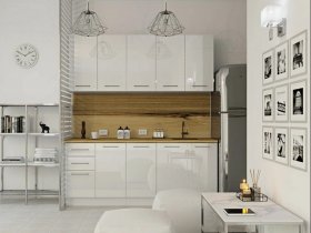 Кухонный гарнитур МДФ Выгодно и точка 2,0 м (белый глянец) в Алдане - aldan.mebel-nsk.ru | фото