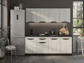 Кухонный гарнитур Паола 2,0м (дуб крафт белый/венге) в Алдане - aldan.mebel-nsk.ru | фото