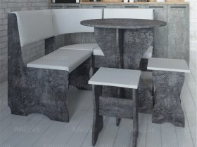 Кухонный уголок Лотос  (цемент темный к/з White) в Алдане - aldan.mebel-nsk.ru | фото