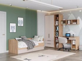 Модульная детская Сицилия (дуб альпийский/тефия) в Алдане - aldan.mebel-nsk.ru | фото