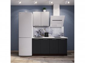 Модульная кухня Классика (белый глянец/черный) в Алдане - aldan.mebel-nsk.ru | фото