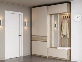 Модульная прихожая Бостон (дуб крафт серый/кашемир) в Алдане - aldan.mebel-nsk.ru | фото