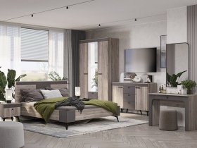 Модульная спальня Кассандра (дуб смоки/MF14) в Алдане - aldan.mebel-nsk.ru | фото
