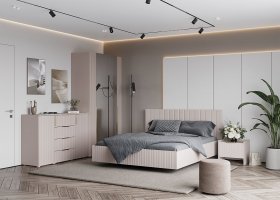 Модульная спальня «Тефия» (тефия/софт сантьяго) в Алдане - aldan.mebel-nsk.ru | фото