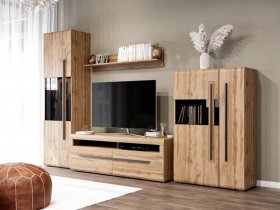 Модульная стенка Ницца (дуб вотан) в Алдане - aldan.mebel-nsk.ru | фото