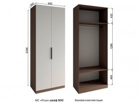 Шкаф 900 Роза (орех франклин карамельный/бежевый скин) в Алдане - aldan.mebel-nsk.ru | фото