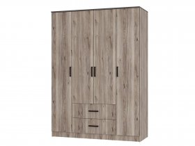 Шкаф четырехстворчатый Титан (дуб смоки) в Алдане - aldan.mebel-nsk.ru | фото