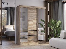 Шкаф-купе ШКК-06 Энигма (венге/дуб каньон) в Алдане - aldan.mebel-nsk.ru | фото