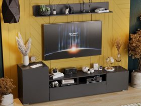 Стенка «Сильвия» (графит серый) в Алдане - aldan.mebel-nsk.ru | фото