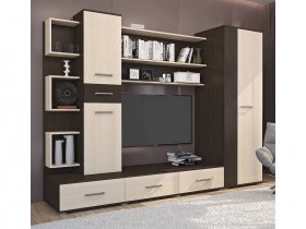 Стенка Верона (дуб венге/дуб молочный) в Алдане - aldan.mebel-nsk.ru | фото