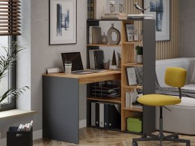 Стол письменный тип 16 (дуб крафт золотой/графит серый) в Алдане - aldan.mebel-nsk.ru | фото
