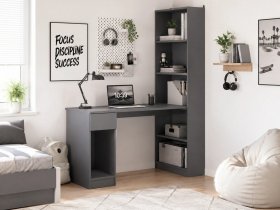 Стол письменный угловой «Лайт» 10.01 (темно-серый) в Алдане - aldan.mebel-nsk.ru | фото