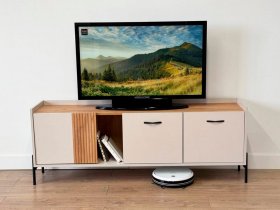 Тумба 2 Доминика (кашемир/дуб крафт золотой) в Алдане - aldan.mebel-nsk.ru | фото