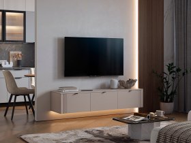 Тумба 2 Рич (кашемир/фрапучино матовый/черный) в Алдане - aldan.mebel-nsk.ru | фото