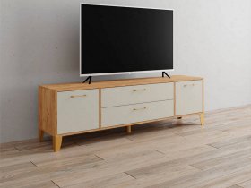 Тумба под ТВ Парус-13 (дуб крафт золотой/кашемир) в Алдане - aldan.mebel-nsk.ru | фото