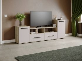 Тумба под ТВ Парус-2 (дуб крафт серый/кашемир) в Алдане - aldan.mebel-nsk.ru | фото